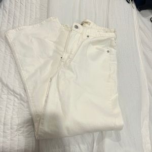 Madewell “the curvy perfect vintage wide leg crop jean” in off white size 27
